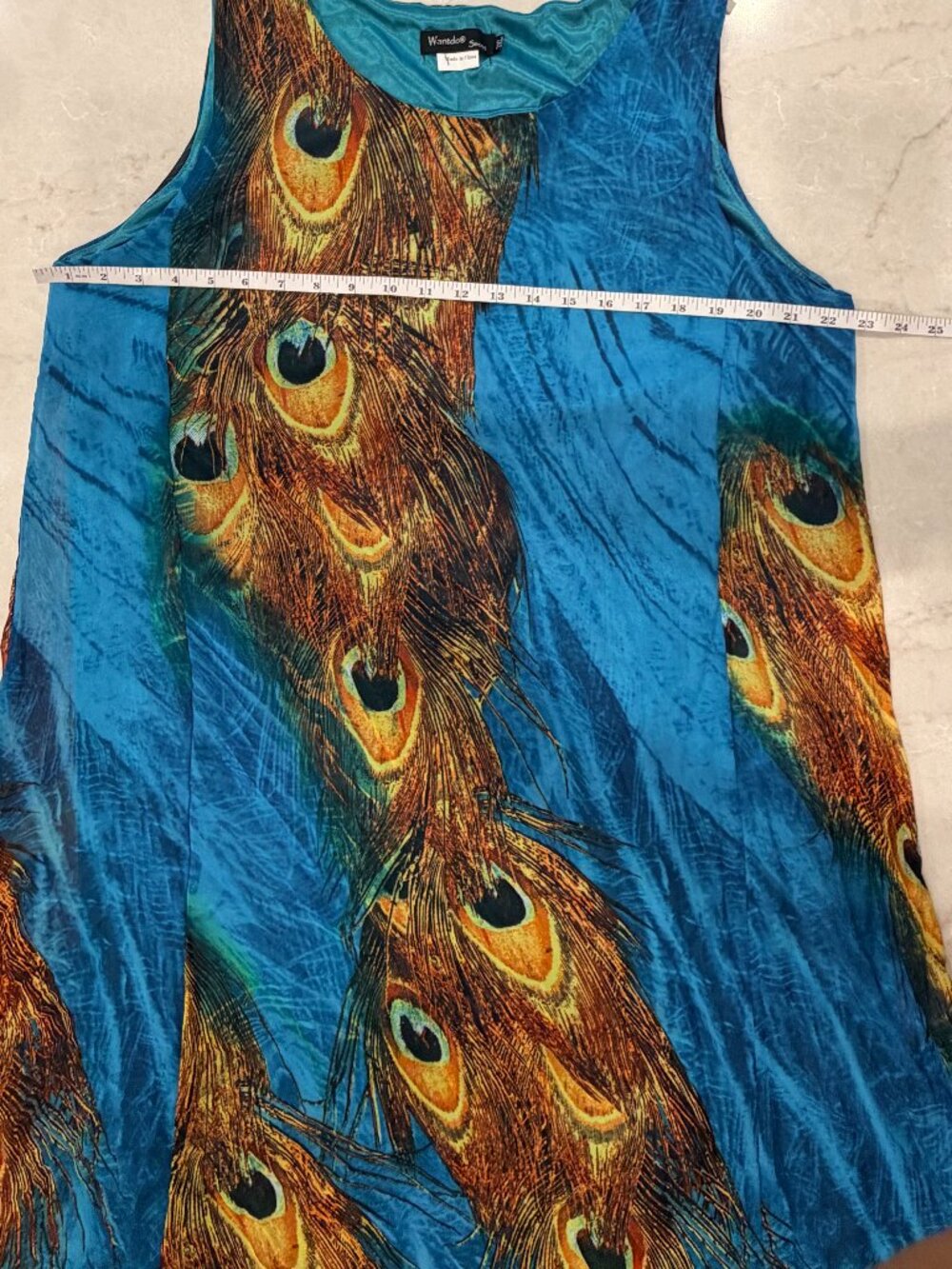 WantDo Turquoise Blue Peacock Summer Dress - Picture 5 of 11